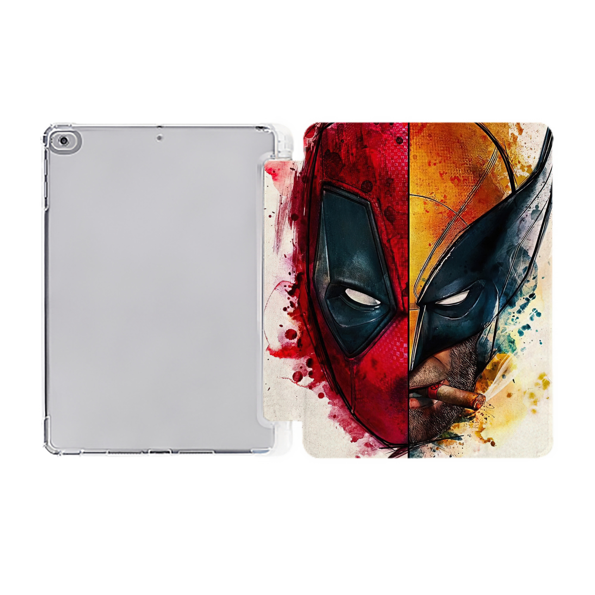 （画像用） Deadpool デッドプール IPad ケース ペン収納付き 三つ折りスタンド PUレザー×シリコン 対応機種9.5/10.5/10.9インチ